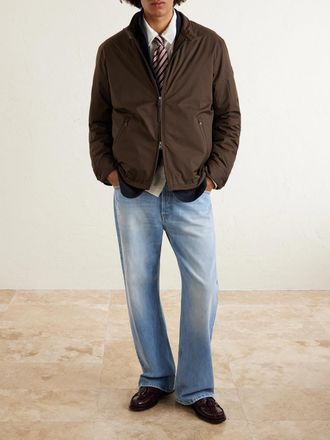 Polo Ralph Lauren Abottson Padded Suede-Trimmed Recycled-Gabardine Jacket