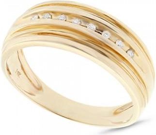 Allurez 0.08ct 14k Yellow Gold Diamond Mens Band