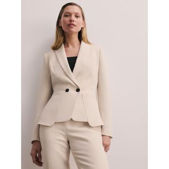 The Fold Caselle Doppio Crepe Blazer in Neutral at Nordstrom, Size 10