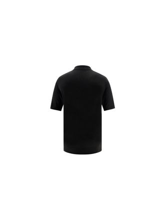 Prada Mens Virgin Wool Polo Shirt Nero Fleece Ovis Aries T-shirts And Polos