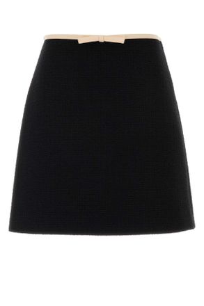 Valentino Garavani Black Tweed Mini Skirt
