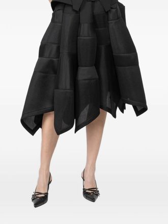 Shiro Sakai patchwork panelled skirt - women - Polyester - S - Black