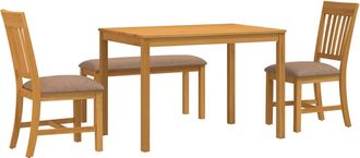 vidaXL Conjunto De Comedor 4 Uds. Gris Madera De Roble S&oacute;lido Vidaxl