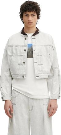 Ader Error Product. 21 Cropped Denim Jacket - Heren - Spijkerjassen - Wit - XL - Denim - Jassen