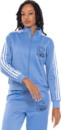 Disney Lilo & Stitch Athletic Zip-Up Track Jacket in Light Blue Stitch at Nordstrom, Size Xx-Large