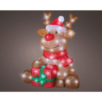 Kaemingk Renna Natalizia In Resina Con Led 34.5x38.5x44.5 Cm, Natale, Figure Illuminate