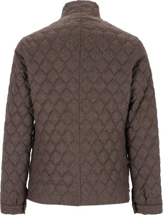 Emporio Armani Quilted Wool Jacket - Brown