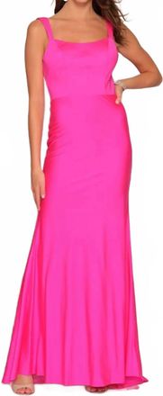 Dave & Johnny Fitted Mermaid Dress In Fuchsia