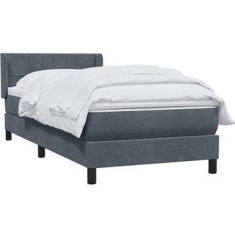 vidaXL Cama Box Spring Con Colch&oacute;n Terciopelo Gris Oscuro 80x220 Cm Vidaxl