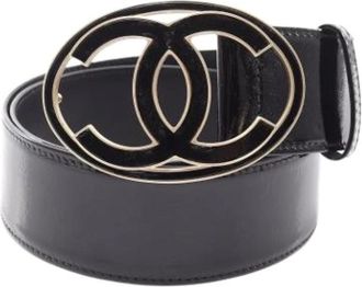 Chanel Pre-owned Patent Leather Standard Belt - female - Chanel Vintage - Vintage Belts - Black - ONE SIZE - Pre-owned