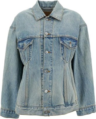 Balenciaga Denim Jackets, female, Blue, Size: XS Hourglass Jacket