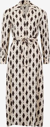 DIEGA Langes Hemdkragen-Kleid mit Muster Raviva