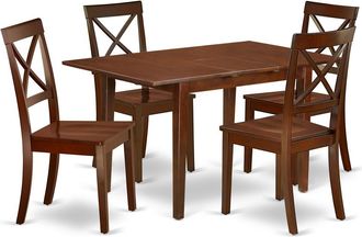 East West Furniture Dining Room Set Mahogany, PSBO5-MAH-W