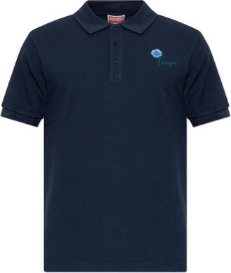 Kenzo Tulip geborduurde slim polo - Heren - Polos - Blauw - S - Katoen - Tops