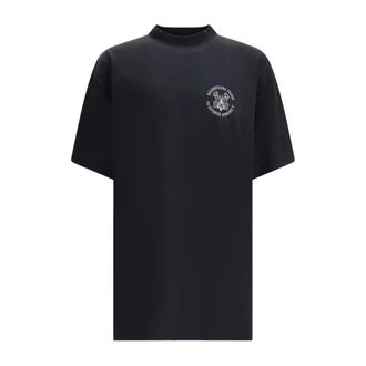 Balenciaga T-Shirts, male, Black, Size: L Black Wash Logo Avenue T-shirt