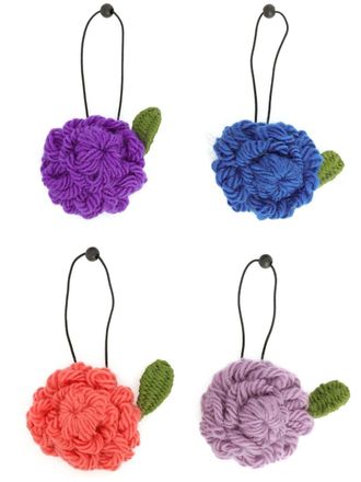 Amir Slama floral-appliqu&eacute; hair scrunchies (pack of four) - Purple