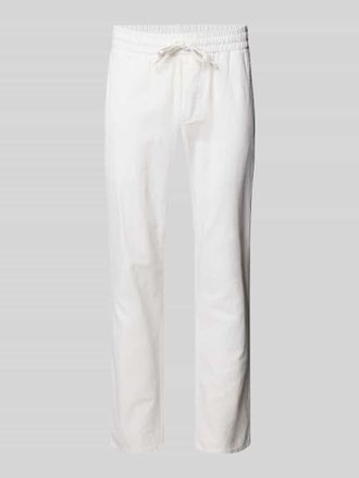 Only & Sons Cropped Stoffhose aus Leinen-Mix Modell LINUS in Weiss, Gr&ouml;&szlig;e L