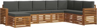 vidaXL Conjunto De Sof&aacute;s De Exterior 8 Uds. Natural Y Antracita Vidaxl