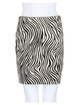 Alysi Animalier Bold Print Fitted Leather Mini Skirt