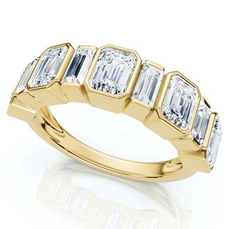 Pompeii3 2.00Ct Emerald Cut Wedding Ring Anniversary Band 14k Gold Lab Grown