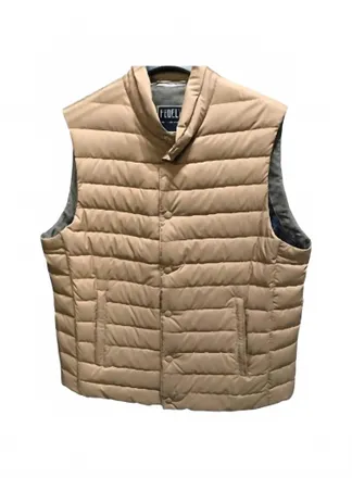 Fedeli Mens Kyle Quilted Vest In Beige
