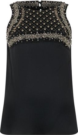 Alberta Ferretti Mouwloze Top met Elegante Details - Dames - Tops zonder mouwen - Zwart - S - Tops