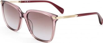Rag & Bone Womens RNB1066-S-KB7-55 RNB1066 S 55 KB7 Sunglasses - Dark Red - One Size