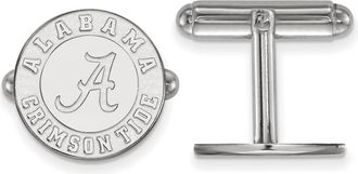 Diamond2Deal Sterling Silver Rhodium-plated Alabama Crimson Tide Cuff Links