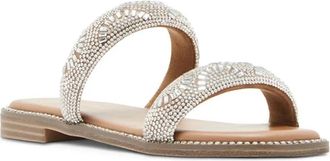 Madden Girl Womens Madden Girl Partly Sandals Silver Round Toe Slip-On Slide ZAP1502