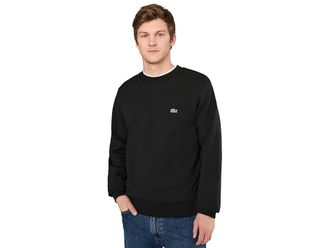 Lacoste Classic Fit Fleece Sweatshirt Mens Sweatshirt Black : 4 (MD), Cotton