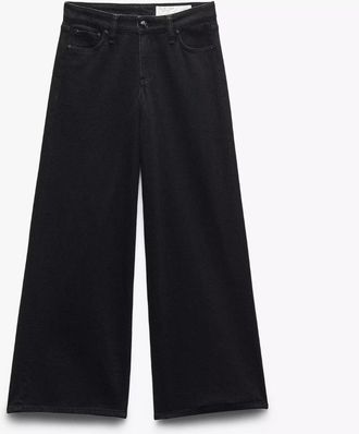 Rag & Bone Womens Aiden Low-Rise Wide Leg Jean, Black