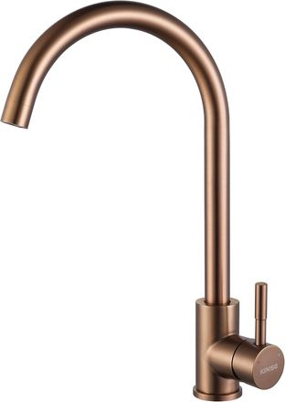OEM Grifo De Cocina - Acero Inoxidable - Boca Giratoria 360&deg; - Cartucho Cer&aacute;mico 35 Mm - Ahorro De Agua 30% - Dorado Rosa - 1 Unidad