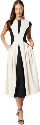Coast Crepe Color Block Midi Dress in Mono at Nordstrom, Size 10
