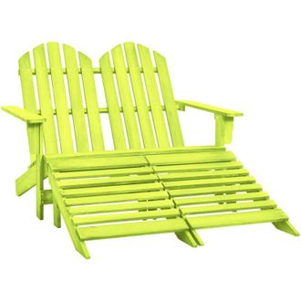 vidaXL Silla Adirondack De Jard&iacute;n 2 Plazas Madera Maciza Abeto Verde Vidaxl