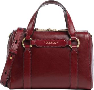 The Bridge Structured Burgundy Shoulder Bag With Gold-Tone Hardware