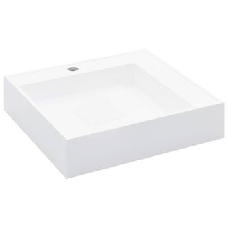 Berkfield Home Wash Basin 50x50x12.3 cm Mineral Cast/Marble Cast White