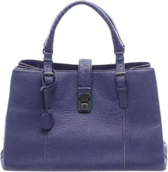 Bottega Veneta Pre-owned Roma Leren Handtas - Dames - Vintage Handtas - Blauw - ONE Size - Leer - Vintage