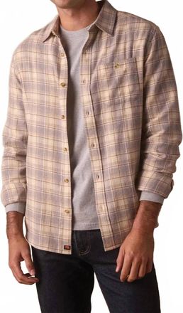 The Normal Brand Hudson Double Brushed Flannel Shirt In Cream Plaid