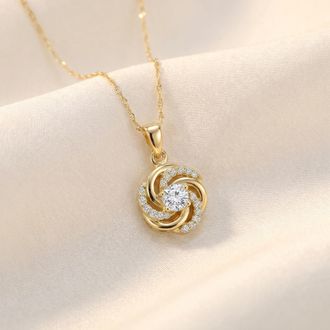 Pompeii3 1/2Ct Diamond Kenda Pendant 14K Yellow Gold Womens 18 Necklace