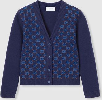 Gucci Kids - Wool Cardigan With Embroidery, Blue, Ready-to-wear
