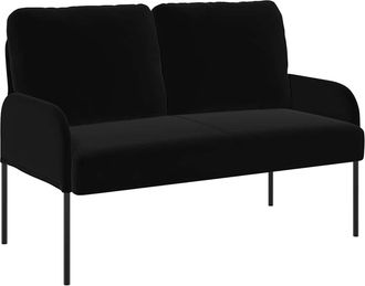 vidaXL Sof&aacute;s Con Coj&iacute;n 110cm Negro Madera Contrachapada Vidaxl