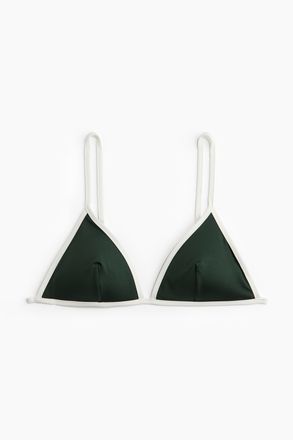 H&M Wattiertes Triangel-Bikinitop - Green