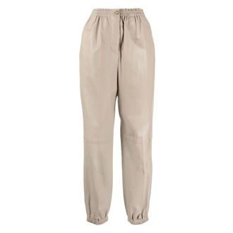 Joseph Viscount leren broek - Dames - Leren Broeken - Bruin - XS - Leer - Broeken