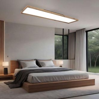 Globo Lighting Lampada da soffitto cct lampada da soffitto camera da letto lampada in legno stile country, marrone opalino, led 36W 2400lm 2700-6500K, LxPxH