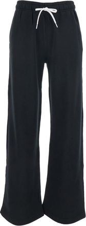 Polo Ralph Lauren Black Pants With Drawstring Elastic Waist And Pony Embroidery On The Side In Cotton Blend Woman
