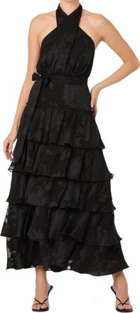 Astr Adamaris Tiered Halter Maxi Dress In Black