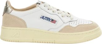 Autry White Medalist Low Leather Suede Sneakers