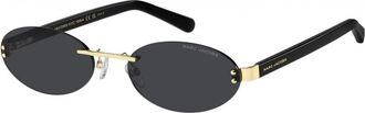 Marc Jacobs Klassieke Logo Randloze Ovale Zonnebril - Dames - Zonnebrillen - Zwart - 57 MM - Accessoires