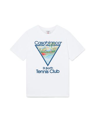 Casablanca Mens Tennis Club Icon T-Shirt In White - Size X-Large