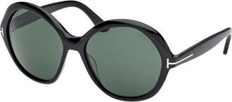 Tom Ford FT128201N Geometric Full Rim Sunglasses - Black
